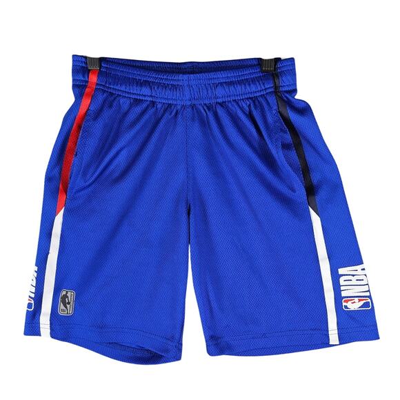 NBA OFFICIAL KIDS BASKETBALL 2022 BLUE SHORTS W/ POCKETS AND NBA LOGO SIZE 10-12 - Picture 1 of 6